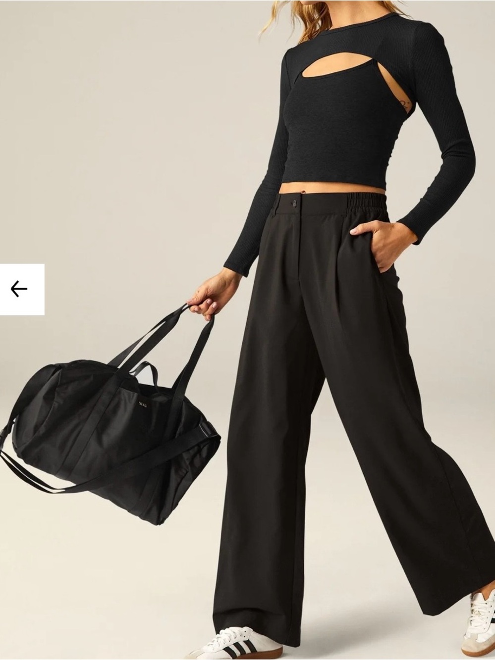Beyond Yoga Status Wide Leg Trousers – Black – S Style NW1251